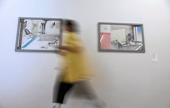 Hopperren margo ezagunetan oinarritutako marrazkiak egin ditu Azpilikuetak.