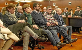 Ochandiano, Telleria y De Miguel durante el juicio, celebrado en 2018.