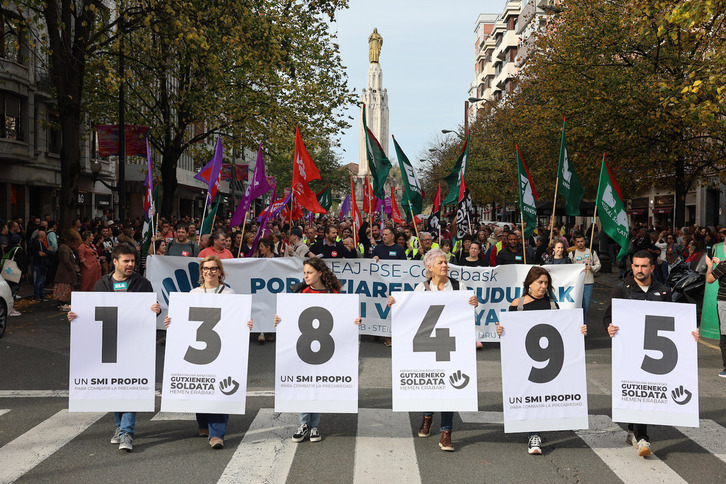 Imagen de archivo de una protesta por un salario mínimo propio.