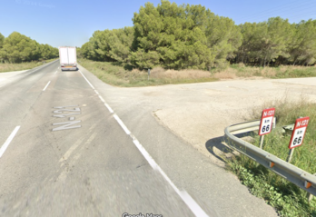 En este punto kilométrico se ha producido la colisión.