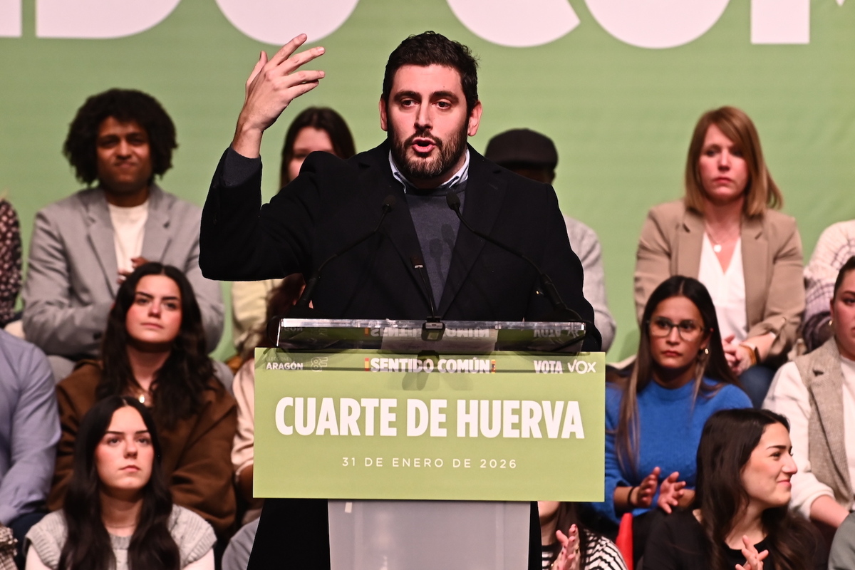 Nolasco, en un mitin de Vox esta campaña. (Ramón Comet | Europa Press)