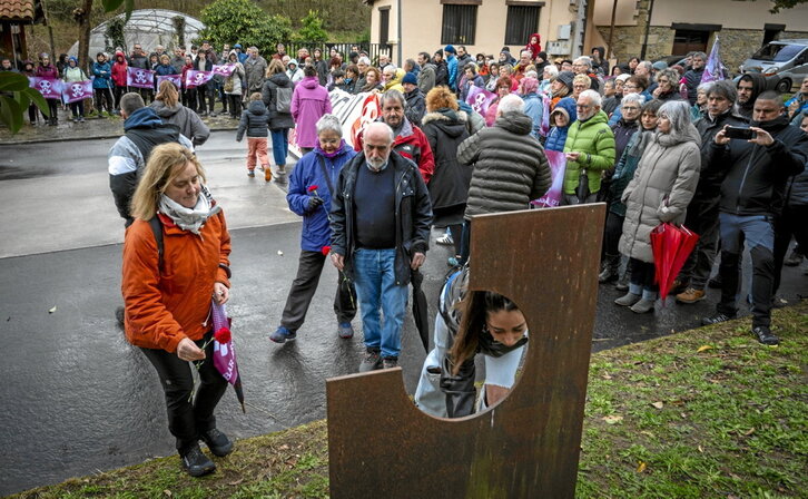 Hildakoak gogoan Eitzaga auzoan egindako ekitaldia.