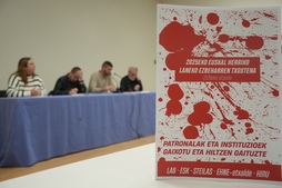  LAB, ESK, Steilas, EHNE-Etxalde eta Hiru sindikatuek lan istripuei buruzko urteko txostena aurkeztu dute.