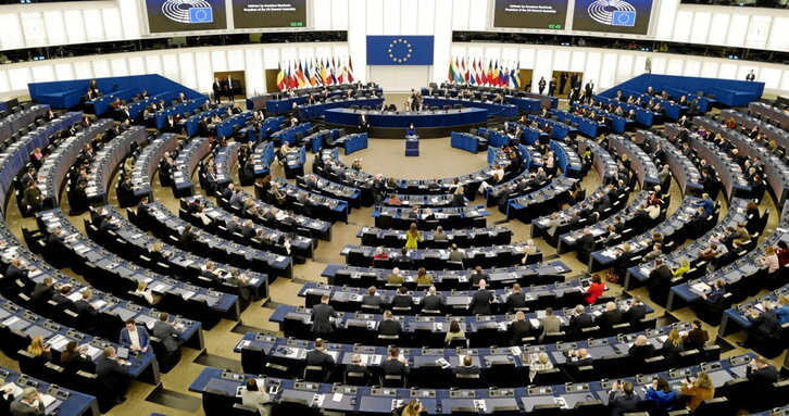 Hemiciclo del Parlamento Europeo, en el pleno de ayer.