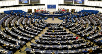 Hemiciclo del Parlamento Europeo, en el pleno de ayer.