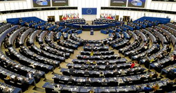Hemiciclo del Parlamento Europeo, en el pleno de ayer.
