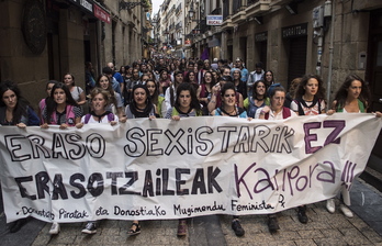 Movilización en Donostia contra ataques machistas.