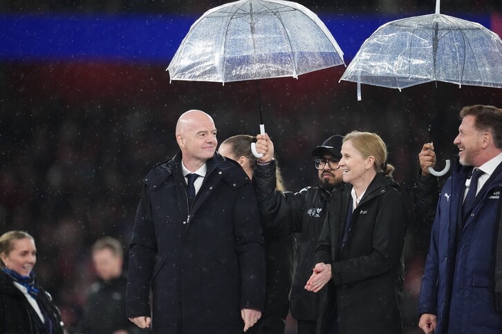 Gianni Infantino, feliz con un acuerdo que manda a la papelera el proyecto de la Superliga.