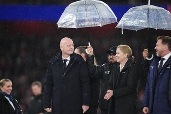 Gianni Infantino, feliz con un acuerdo que manda a la papelera el proyecto de la Superliga.