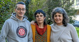 Gorka Loran, Amaia Urizar y Ainara Gorostiaga, miembros de la Red de Personas Torturadas  de Euskal Herria.