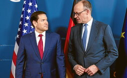 El secretario de Estado de EEUU, Marco Rubio, y el canciller alemán, Friedrich Merz, en la Conferencia de Munich.