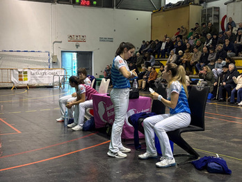 Arrizabala eta Bergara, Lasarte-oriako partidaren atsedenaldi batean.