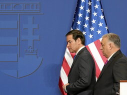 Marco Rubio y Viktor Orban, ayer en Budapest.