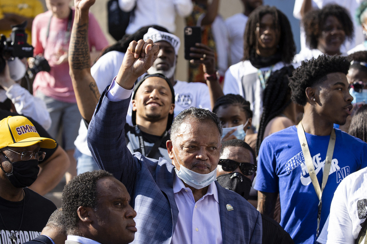 Jesse Jackson, en una protesta en Louisville.