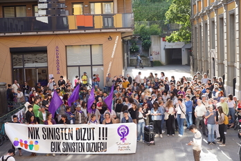 Sexu eraso baten aurkako elkarretaratzea Tolosan, artxiboko irudian.