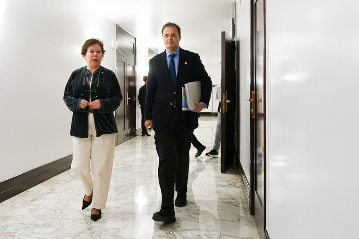Alberto Martínez, consejero de Salud de Lakua, en una comparecencia este lunes.