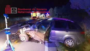 cuatro coches se han visto implicados en el accidente de Cascante.