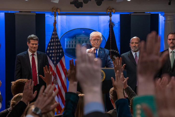 Trump, en la rueda de prensa en la que valoró el revés a su política arancelaria.