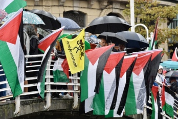 Ongi Etorri Errefuxiatuak plataformak Bilbon deitutako mobilizazio bat