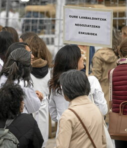 Medikuen protesta bat, greba deialdiaren testuinguruan.