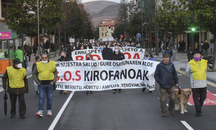 Osasun Bidasoa plataformaren mobilizazio baten artxiboko irudia, Irunen.