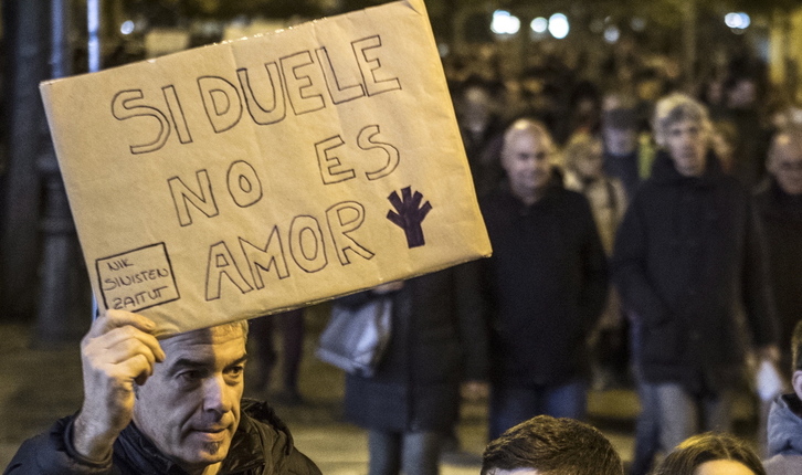 Mensaje en una movilización feminista.