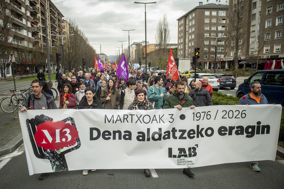 LABen manifestazioa Gasteizen martxoaren 3aren harira.