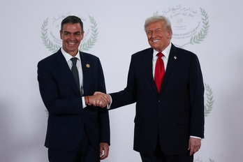 Sánchez y Trump, en un encuentro en octubre pasado en Egipto, en el marco del plan para Gaza.