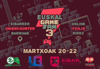 Euskal Game Jam topaketen 3.edizioa Eibarren izango da, hilaren 20tik 22ra.