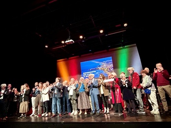 La présentation de la liste a eu lieu au théâtre biarrot Le Colisée. 