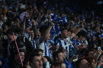 La grada Aitor Zabaleta, en el partido contra el Athletic.