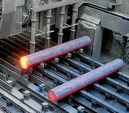 Imagen de barras de acero en caliente.