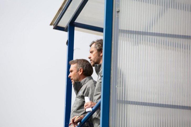 Sánchez Flores dirigió un entrenamiento desde las alturas. 