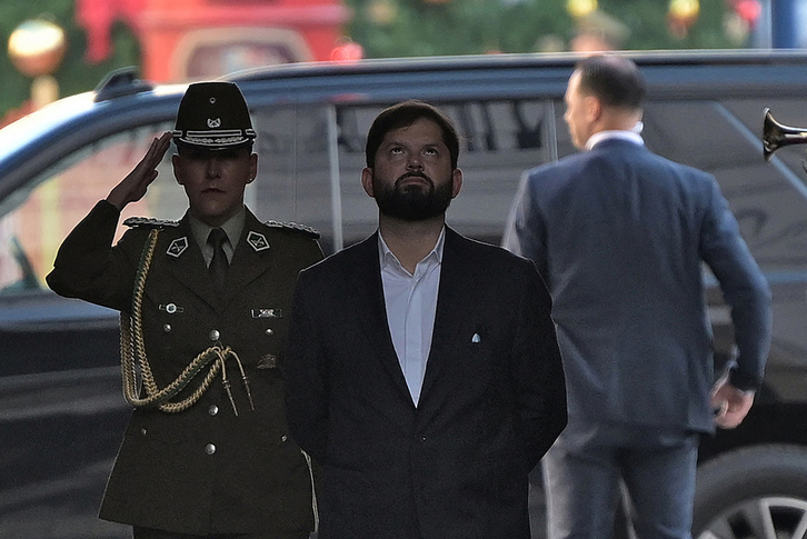 El presidente chileno, Gabriel Boric, en un acto presidencial en el palacio de La Moneda.