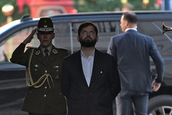 El presidente chileno, Gabriel Boric, en un acto presidencial en el palacio de La Moneda.