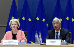 Ursula von der Leyen eta Antonio Costa, elkarrekin, asteazkenean Bruselan.