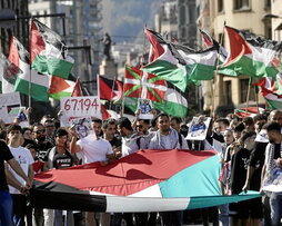 Movilización contra el genocidio en Bilbo.