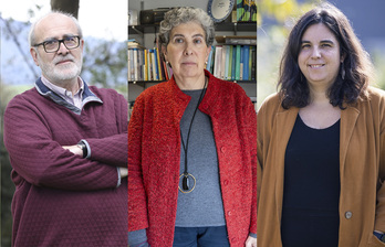 Jose Vicente Lafuente katedraduna, Karmele Salaberria, Psikologia Klinikoa eta Osasunaren Psikologia eta Ikerketa Metodologia saileko irakaslea eta Nahia Idoiaga, Bilakaeraren eta Hezkuntzaren Psikologia saileko irakaslea.