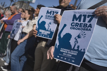 Gehiego sindikalak deitu du martxoaren 17ko greba orokorra.