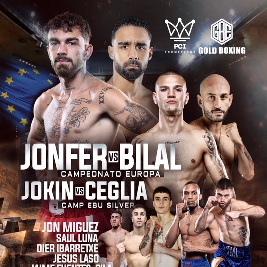 Cartel de la velada de este sábado en La Casilla, con el duelo principal entre Jonfer y Somay Bilal. 