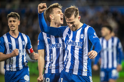 Aunque no ha sido el autor material del 1-0, Toni Martínez sí que ha tenido participación decisiva en él.