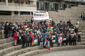 Rueda de prensa de Palestinarekin Elkartasuna para anunciar la protesta del 27 de marzo.