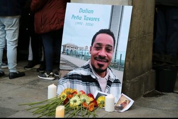 Dalian Peñaren irudia elkarretaratzean, Tolosako alkateak zabaldutako dolu-mezuan.