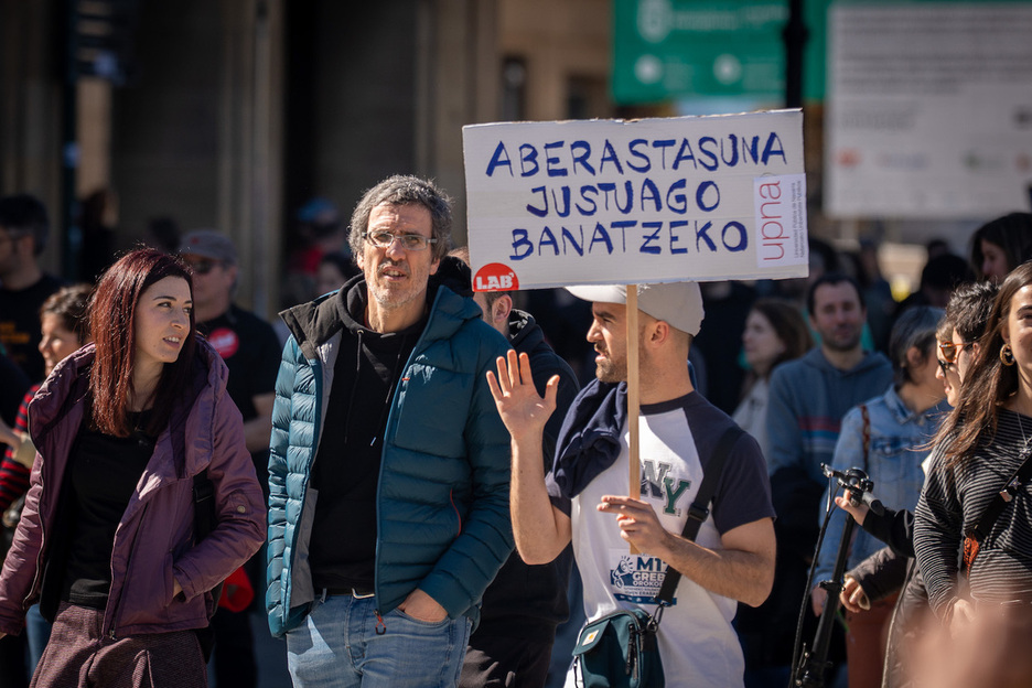 Iruñeako manifestazioaren une bat.