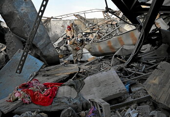 El Centro de Servicios de Rehabilitación secundaria, tras el ataque.