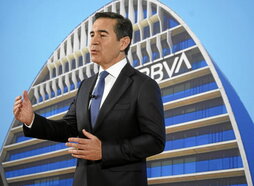 Carlos Torres Vila, presidente de BBVA. durante su comparecencia.