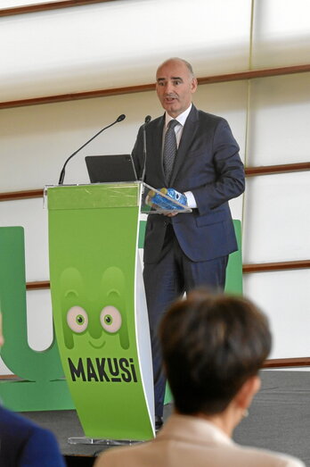 Andoni Aldekoa en la presentación de Makusi.