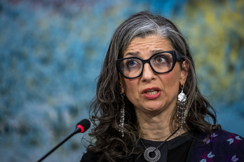 Albanese, durante su intervención ante el Consejo de Derechos Humanos de Naciones Unidas.