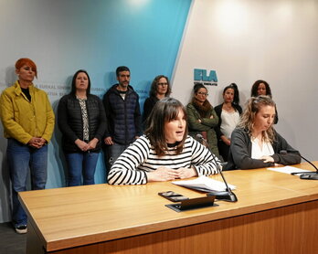 Comparecencia en la sede de ELA para denunciar las prácticas de Mercadona.