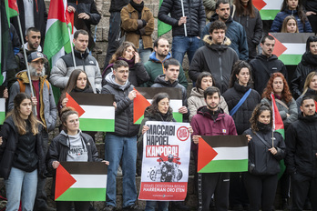 La plataforma Palestinarekin Elkartasuna reclamó en febrero que se impida jugar en Gasteiz a Maccabi y Hapoel de Tel Aviv.